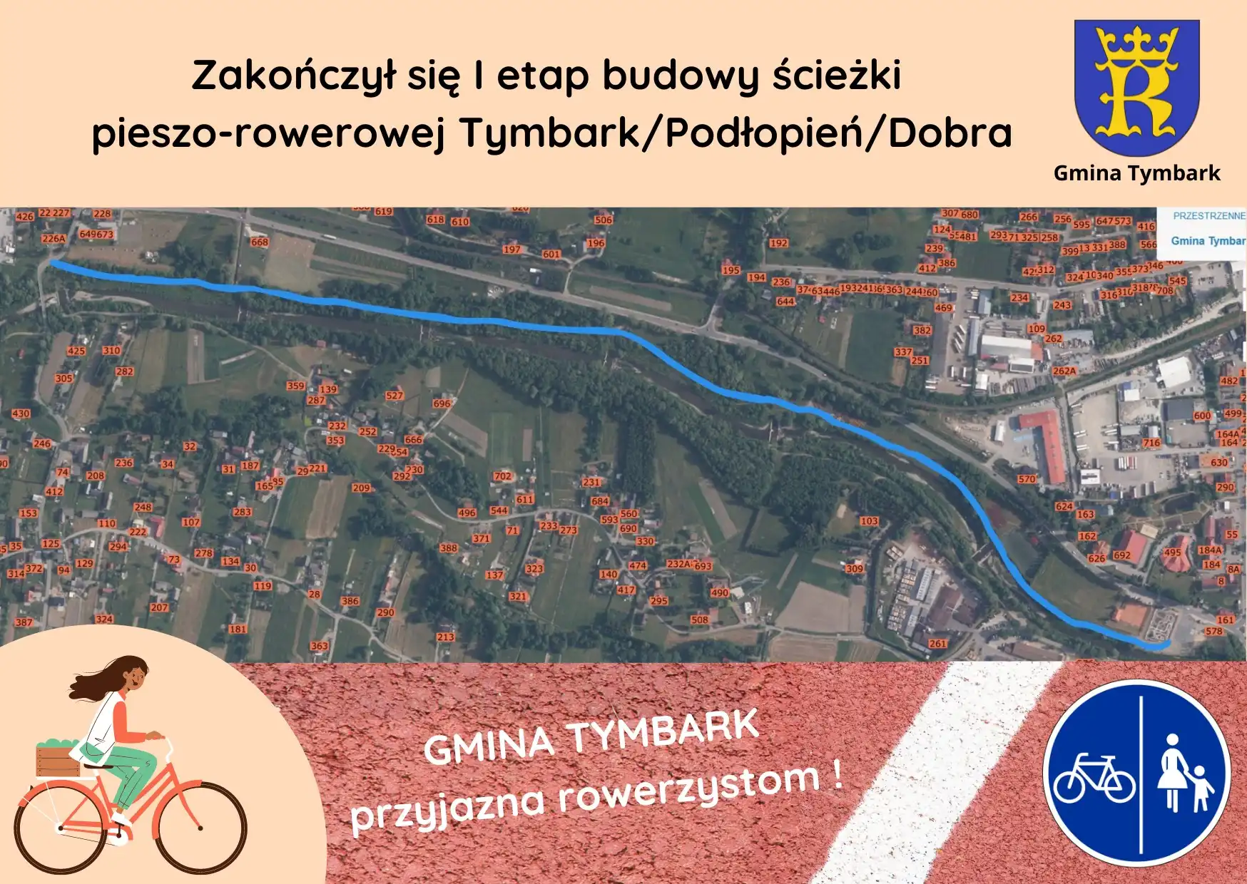 Świeże powietrze i ruch. Nowa ścieżka pieszo-rowerowa w Tymbarku