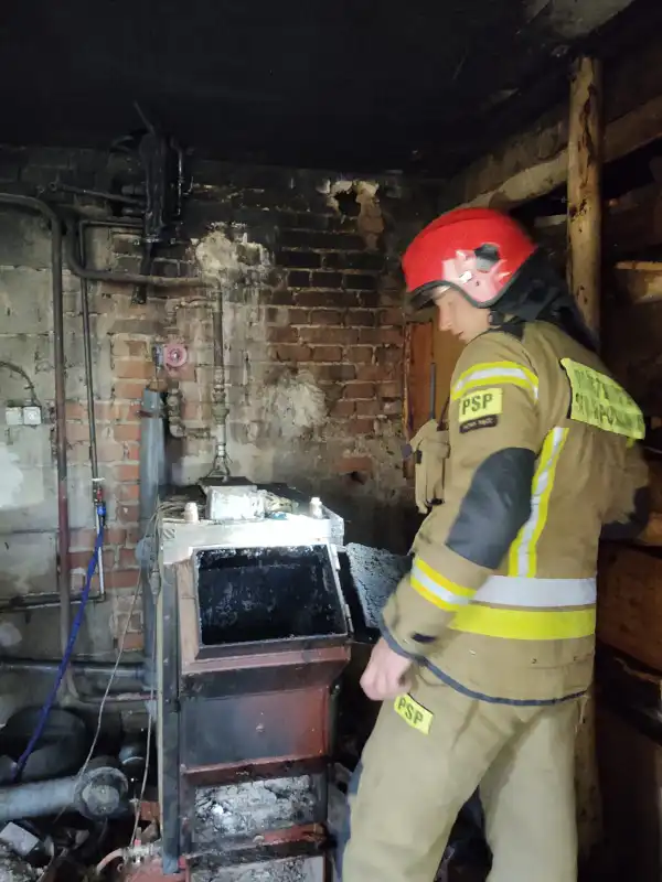 Pożar w kotłowni domu jednorodzinnego we Wronowicach