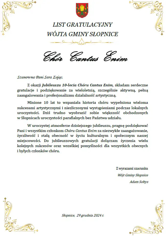 Chór Cantus Enim świętuje jubileusz z kolędami i radością