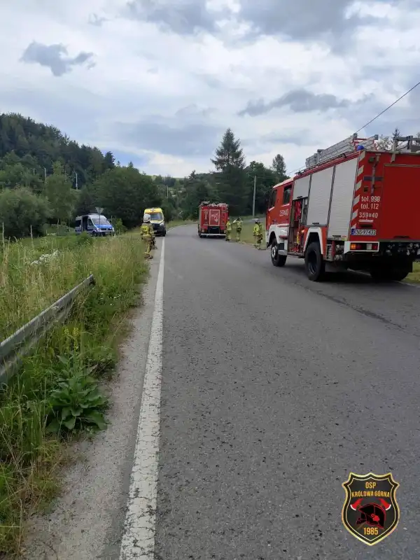 Królowa Górna: Stracił panowanie nad autem. Interweniowały służby ratunkowe