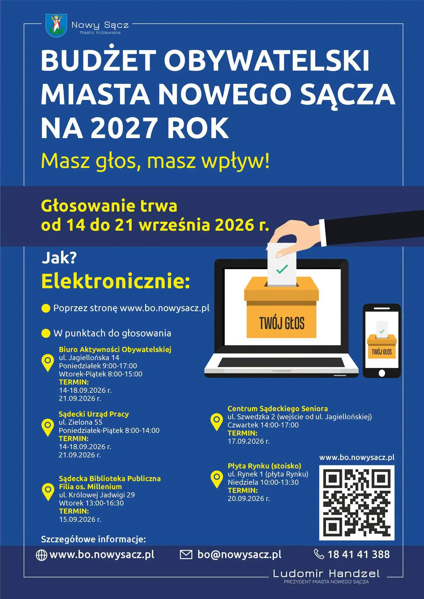 Mieszkańcy Nowego Sącza zdecydują, co powstanie w 2027 roku. Głosowanie już od 14 września