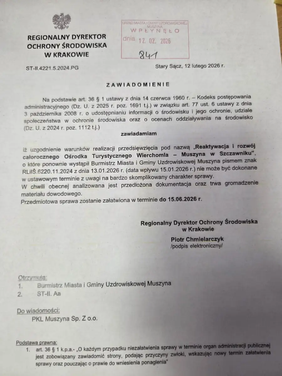 Ośrodek w Szczawniku z znacznym opóźnieniem. Urzędnicy potrzebują więcej czasu, decyzja najwcześniej w czerwcu