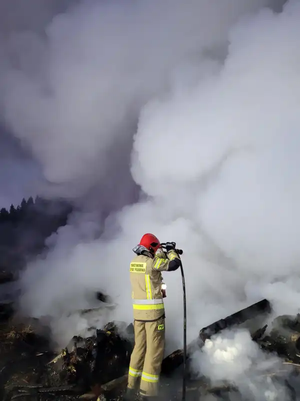 Pożar w Szczawniku. Prawdopodobną przyczyną podpalenie