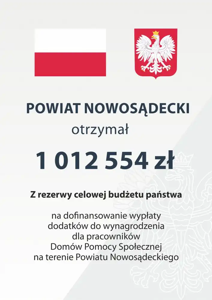 Ponad milion złotych dla pracowników DPSów w powiecie nowosądeckim
