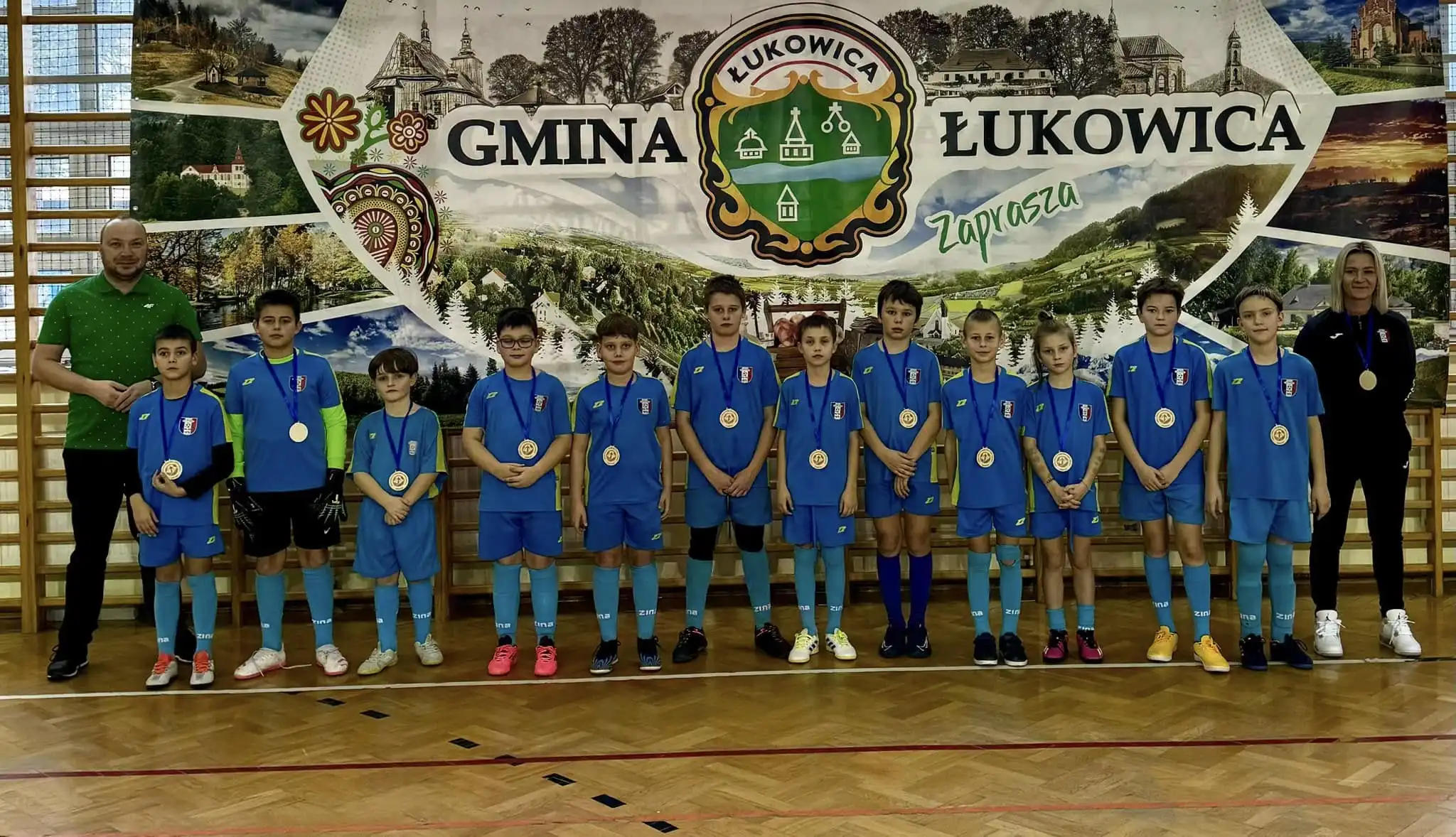 Zimowy Turniej Futsalu „O Puchar Wójta Gminy Łukowica”. Podium rocznika 2014