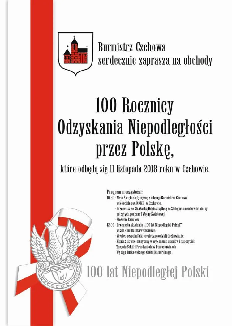 100 rocznica Odzyskania przez Polskę Niepodległości w Czchowie
