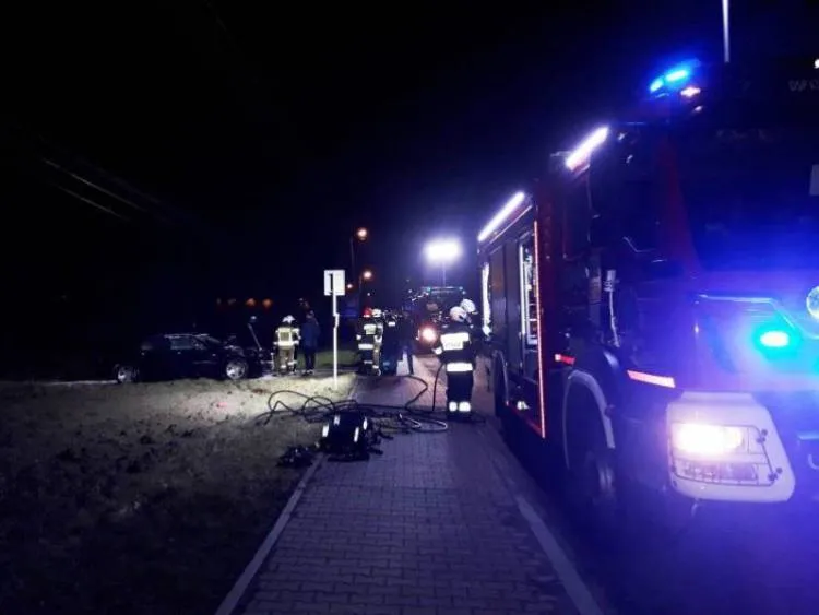 pożar w komorze silnika Gołkowice Górne