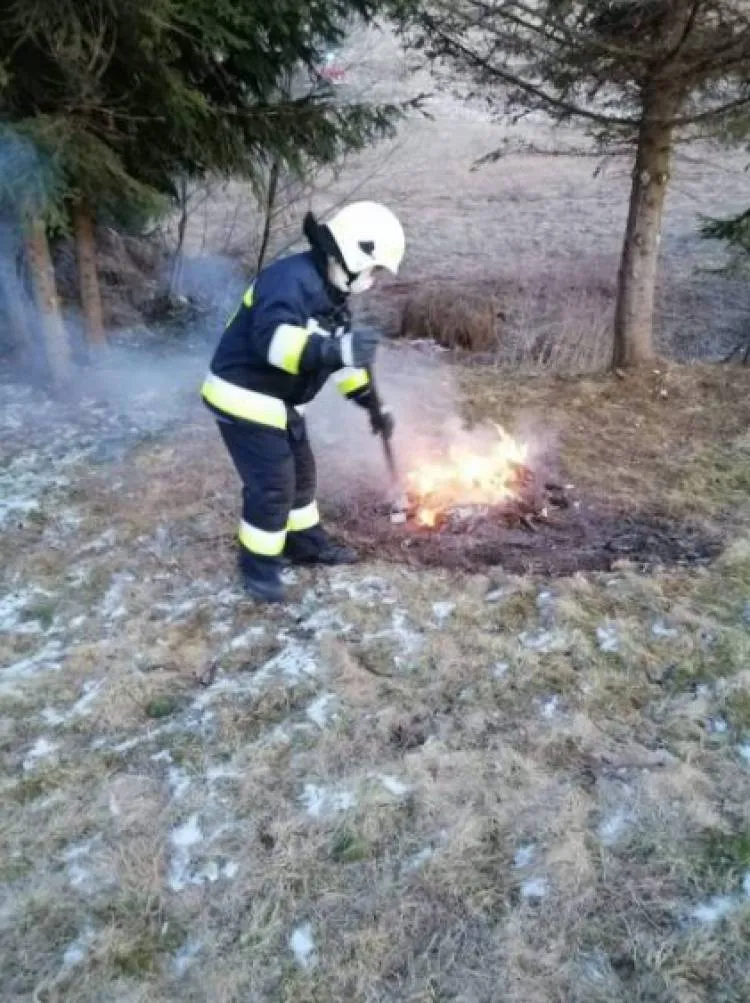 pożar traw Muszynka