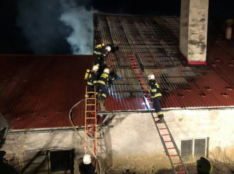 pożar budynku gospodarczego w Janczowej