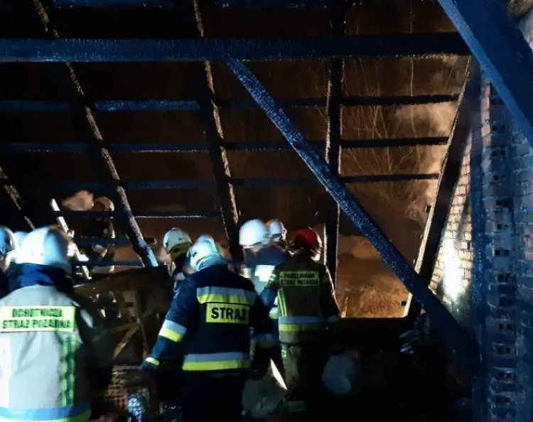 pożar budynku gospodarczego w Janczowej