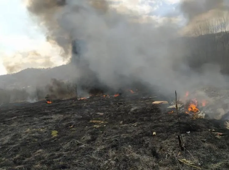 Maszkowice. Pożar suchej trawy