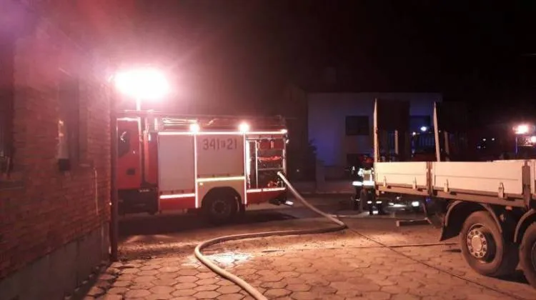 pożar naczepy ciężarówki Chełmiec