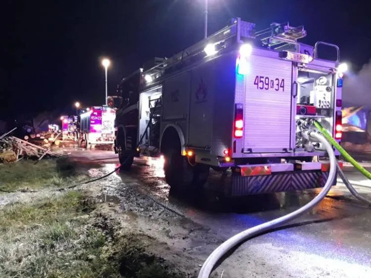 pożar tartaku Mszana Dolna