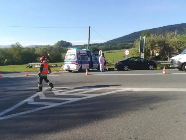 zderzenie dwóch samochodów osobowych Tymbark