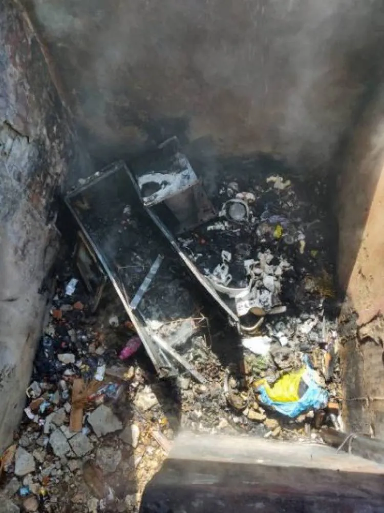 Pożar pustostanu na ul. 1 Maja