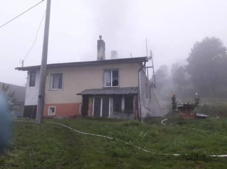 Pożar budynku mieszkalnego w Złockiem