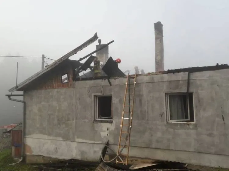 Pożar budynku mieszkalnego w Złockiem