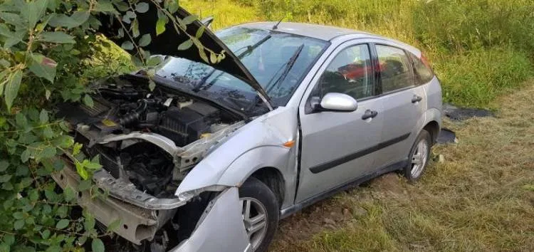 Wypadek w Mochnaczce Wyżnej. Samochód osobowy wypadł z drogi
