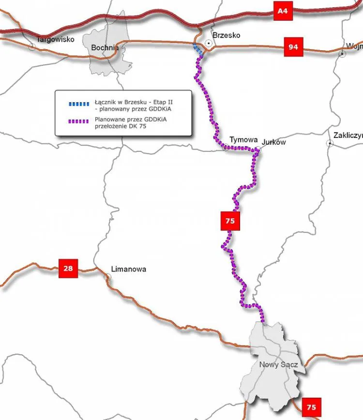 Znamy oferty na projekt i budowę I odcinka dwujezdniowej DK75 Brzesko-Nowy Sącz tzw. II etapu „Łącznika Brzeskiego”.