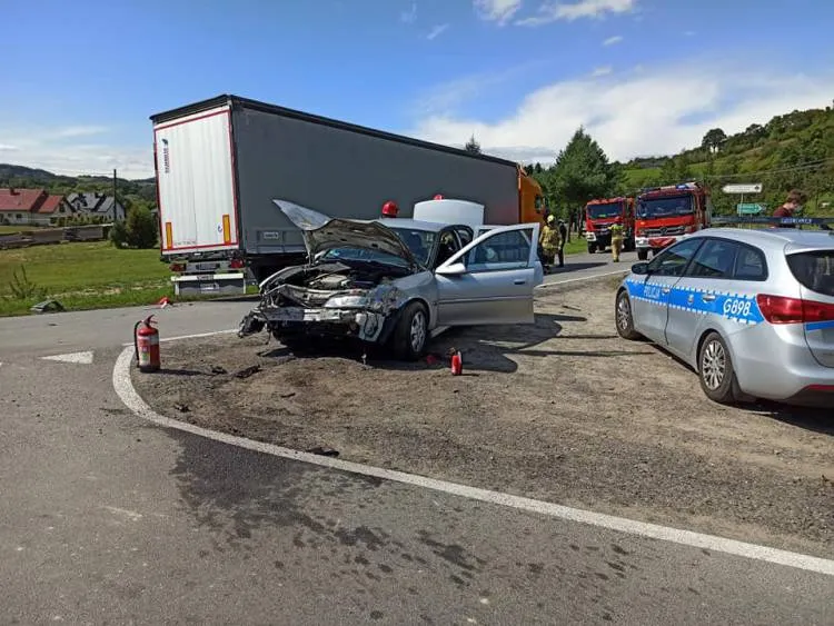 Wypadek na skrzyżowaniu Łosie - Klimkówka