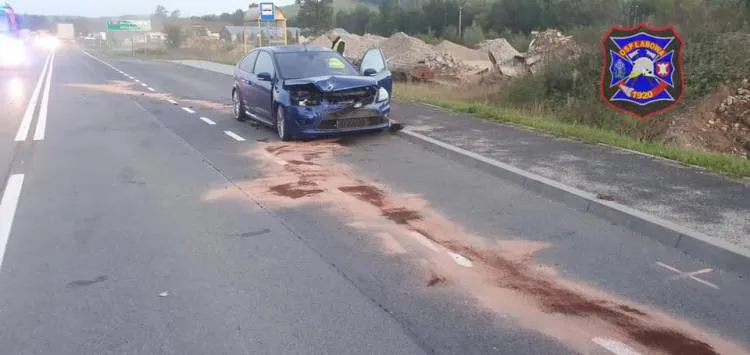 Wypadek w Maciejowej. Jedna osoba trafiła do szpitala