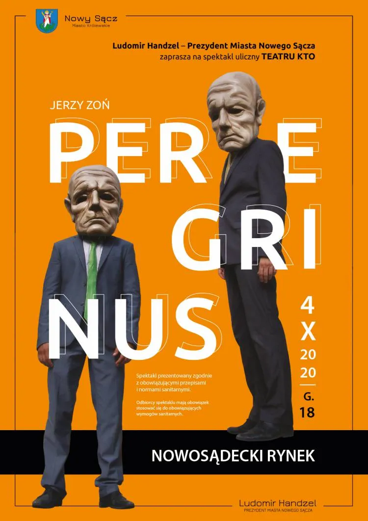4 października na sądeckim rynku odbędzie się spektakl Teatru KTO pt. „Peregrinus"