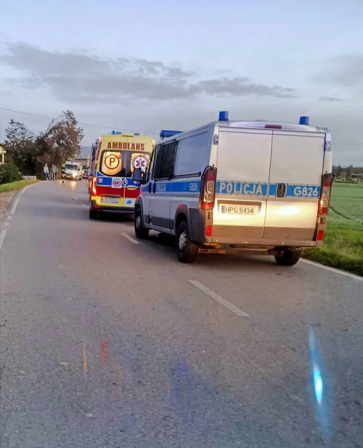 W Siedlcach osobówka wypadła z jezdni. Jedna osoba została zakleszczona w pojeździe