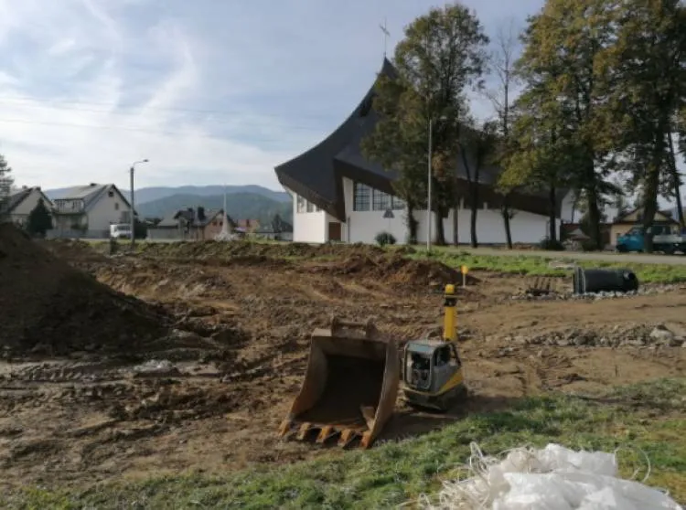 Trwają prace przy budowie parkingu w Gołkowicach Górnych