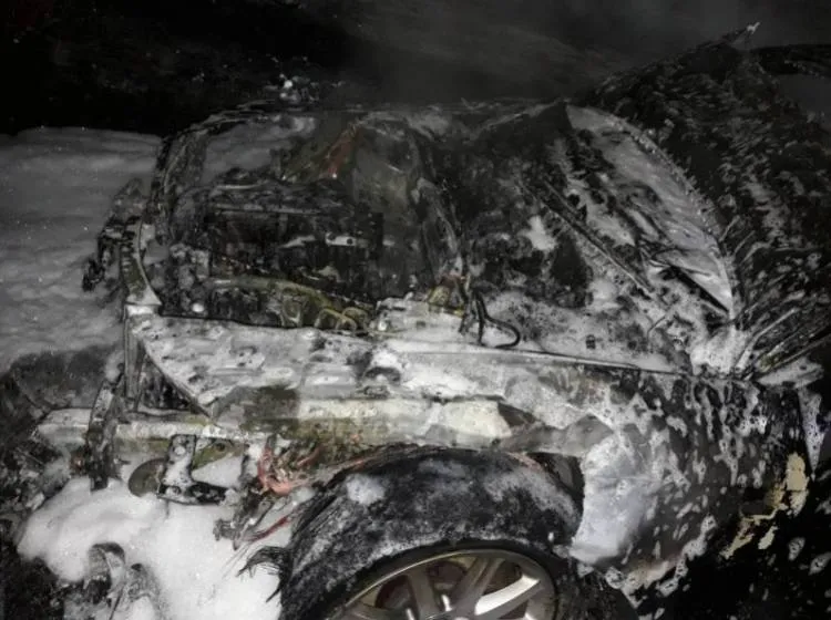 Pożar osobówki w Gostwicy