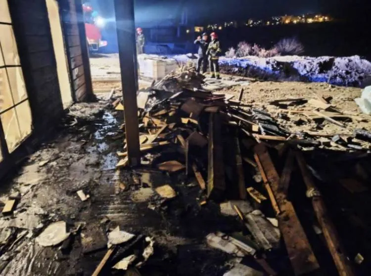 Pożar na budowie domu w Krynicy-Zdroju