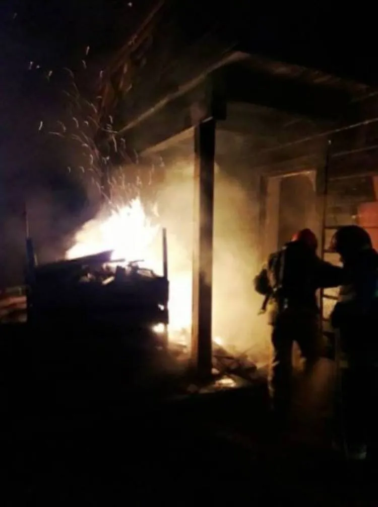 Pożar na budowie domu w Krynicy-Zdroju