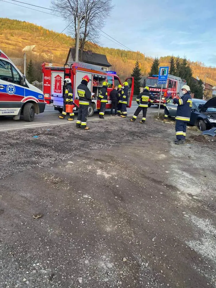 Lubomierz: Samochód uderzył w przepust. Cztery osoby trafiły do szpitala