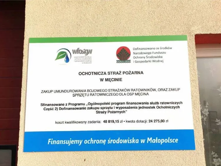 Druhowie z OSP Męcina otrzymali nowe mundury bojowe i sprzęt ratowniczy