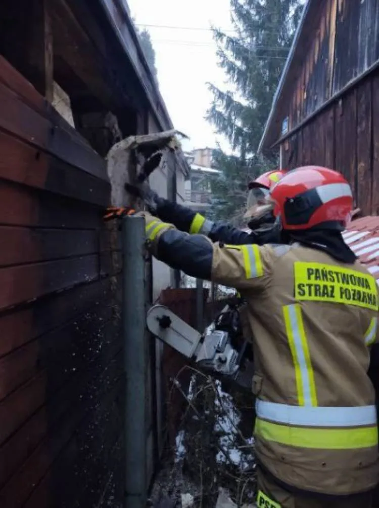 Pożar drewnianej szopy na ul. Kraszewskiego Nowy Sącz