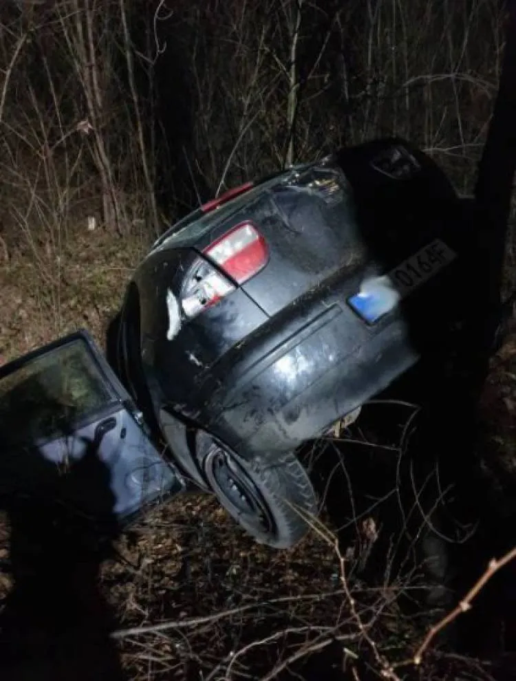 W Barcicach osobówka wypadł z drogi. Dwie osoby trafiły do szpitala