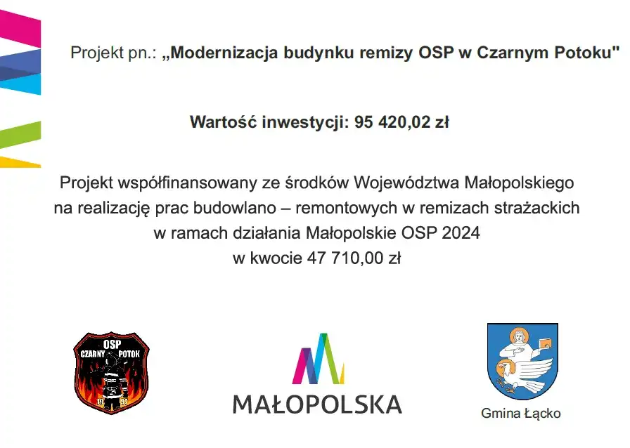 Zakończono modernizację remizy OSP w Czarnym Potoku