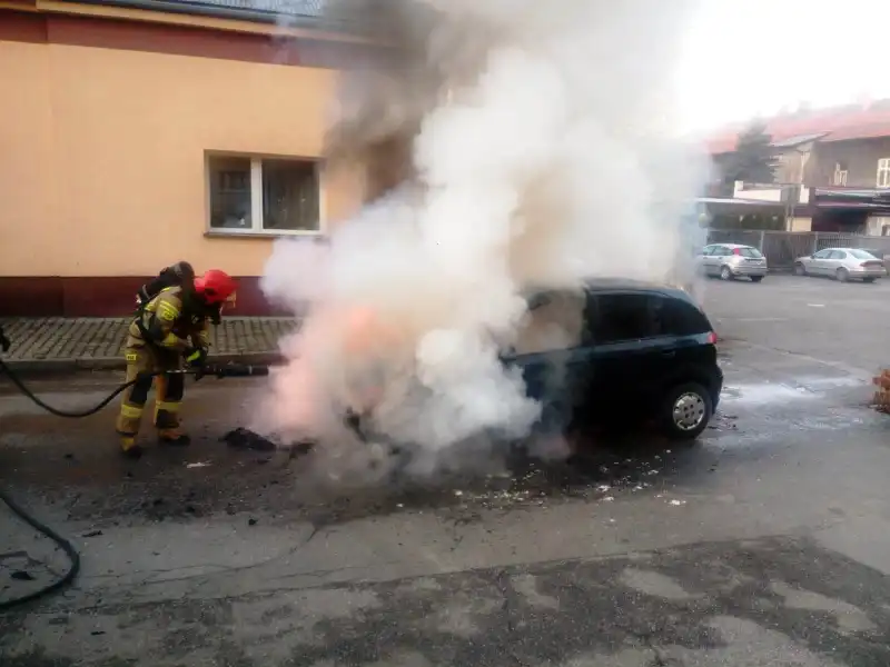 Nowy Sącz: Pożar samochodu osobowego na ul. 1 Maja. Pojazd doszczętnie spłonął