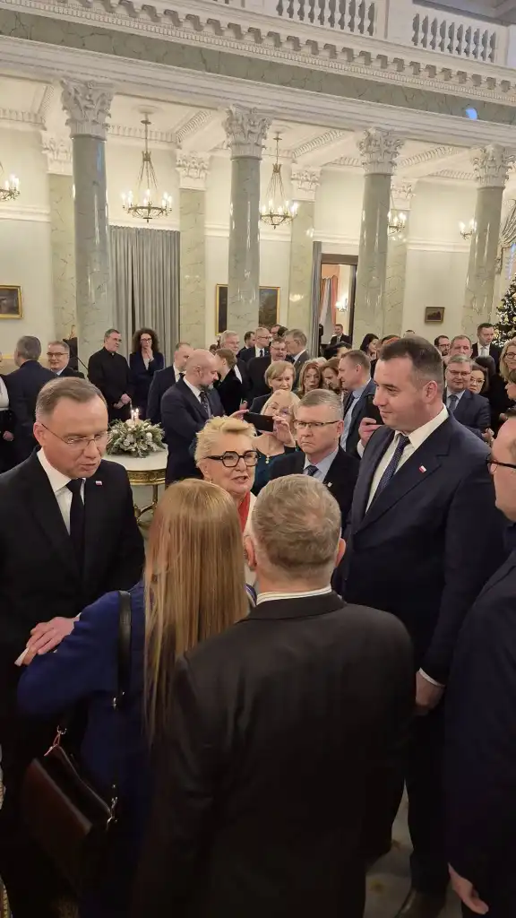 Burmistrz Starego Sącza i Wójt Gminy Korzenna na spotkaniu noworocznym z Prezydentem Andrzejem Dudą