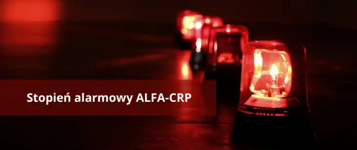 Stopień alarmowy ALFA-CRP na obszarze całego kraju