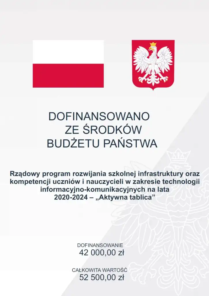 Powiat Limanowski z dofinansowaniem w ramach Rządowego programu „Aktywna tablica”