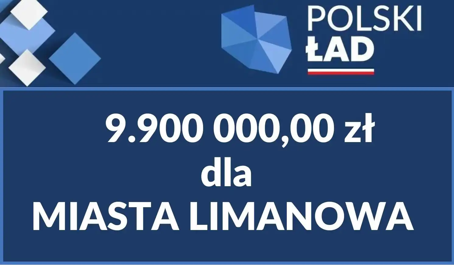 Miasto Limanowa otrzyma blisko 10 mln zł na realizację dwóch projektów