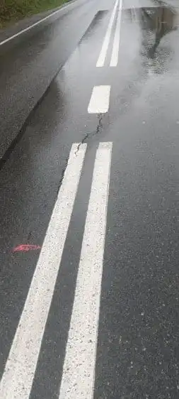 Osuwisko w Szymbarku. Ruch wahadłowy na krajowej 28