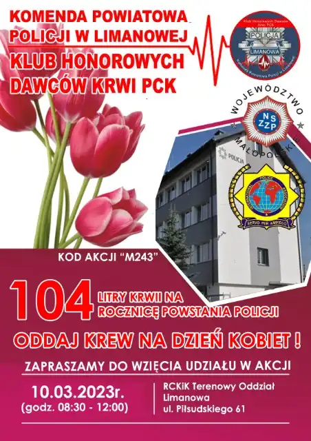 10 marca zbiórka krwi w oddziale terenowym RCKiK w Limanowej