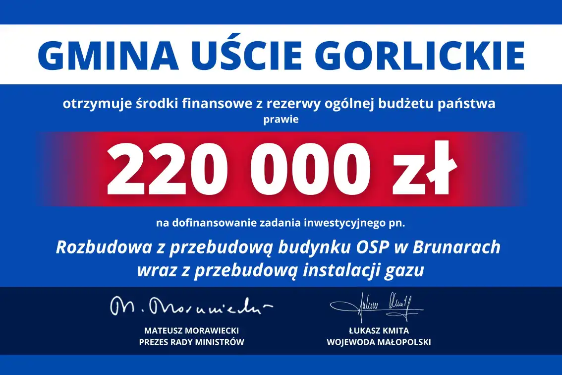 OSP Brunary w gminie Uście Gorlickie z dofinansowaniem do rozbudowy budynku OSP