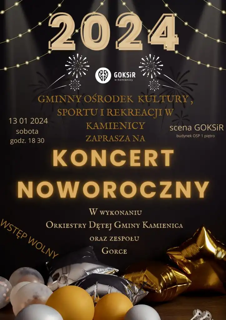 13 stycznia Noworoczny Koncert w Kamienicy z udziałem Orkiestry Dętej Gminy Kamienica oraz zespołu „Gorce”
