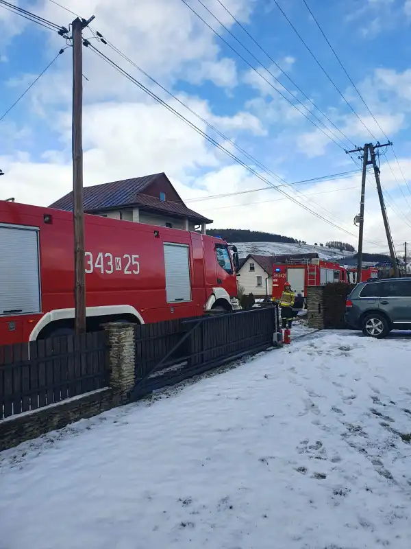 Tylicz. Pożar sadzy w przewodzie kominowym budynku mieszkalnego