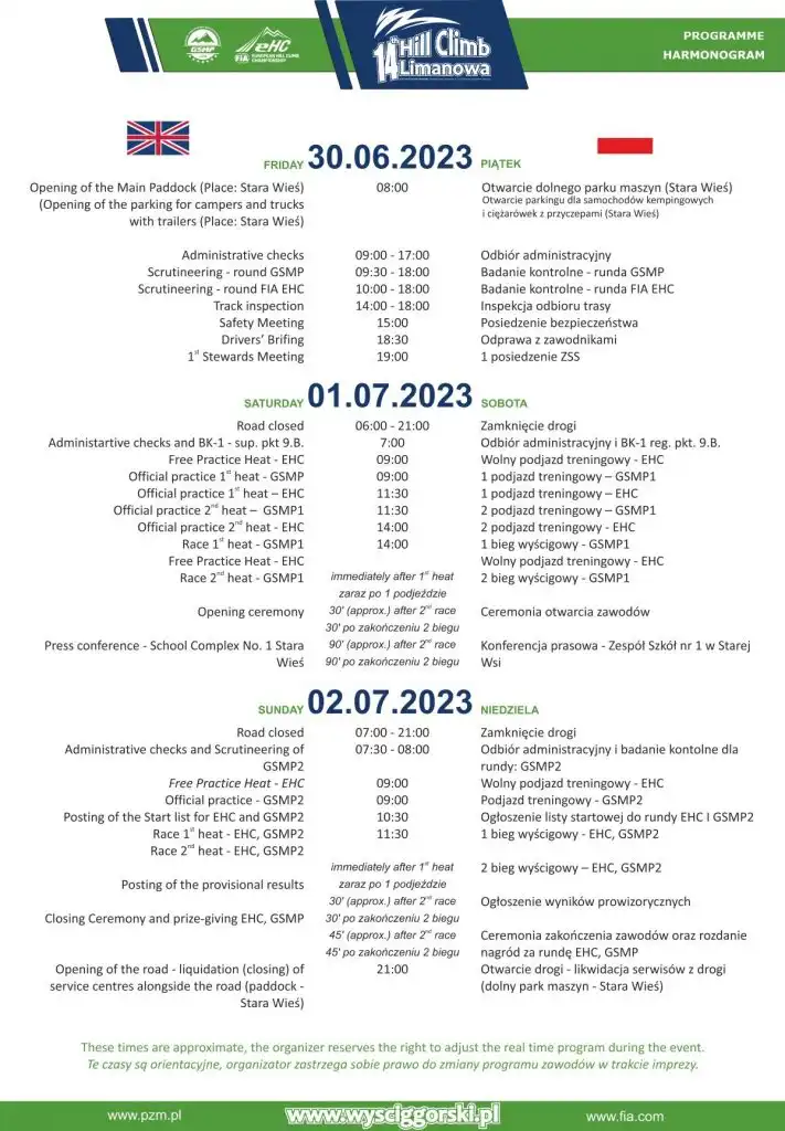 W dniach 30 czerwca – 2 lipca 14. edycja Wyścigu Górskiego