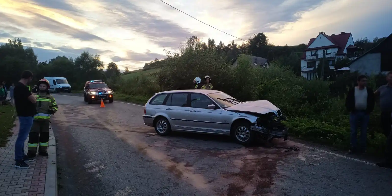 W Zagorzynie samochód uderzył w ogrodzenie posesji