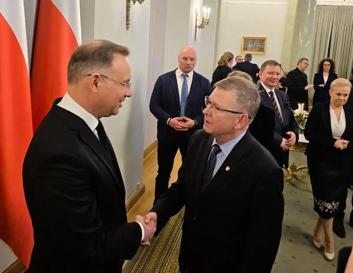 Burmistrz Starego Sącza i Wójt Gminy Korzenna na spotkaniu noworocznym z Prezydentem Andrzejem Dudą