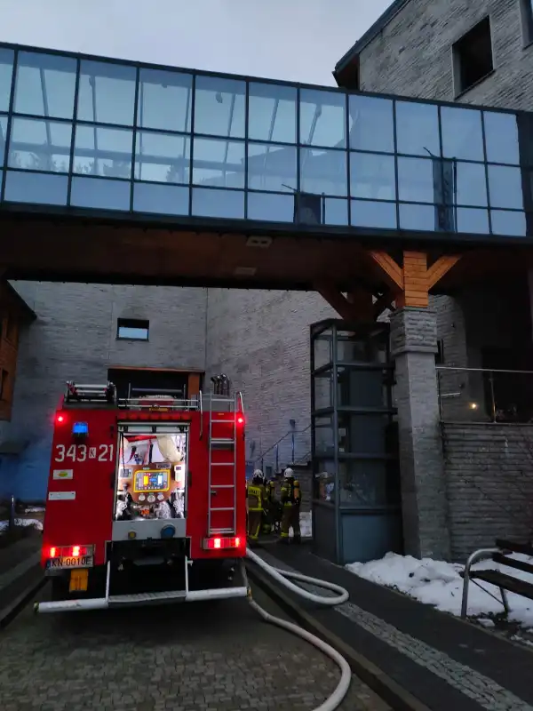 Pożar w jednym z hoteli w Krynicy-Zdroju. Paliła się sauna. Ewakuowano gości i pracowników